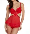 Jezebel Sylvia Push-up Chemise Set In Lipstick Red In Red