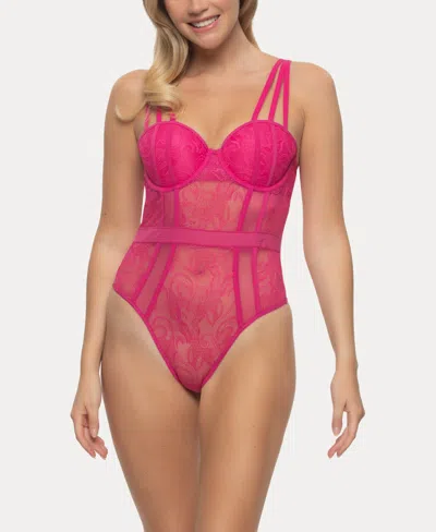 Jezebel Women's Anika Lace Bodysuit In Fuchsia Purple