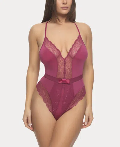 Jezebel Women's Henny Lace Bodysuit In Raspberry Coulis