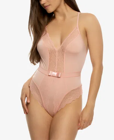 Jezebel Women's Henny Lace Bodysuit Style 999664 In Pink