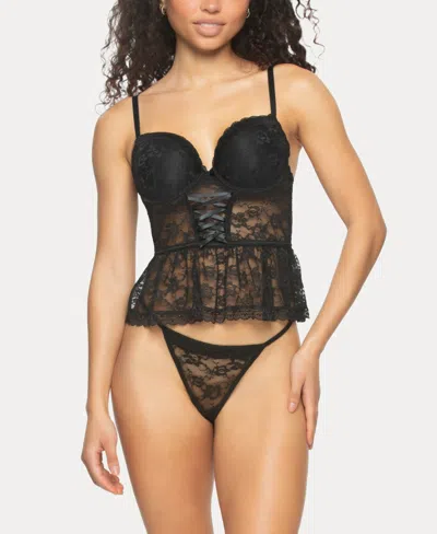 Jezebel Women's Rachel Uw Stretch Lace 2 Pc. Cami Panty Set In Black