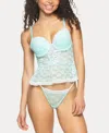 Jezebel Women's Rachel Uw Stretch Lace 2 Pc. Cami Panty Set In Bridal Blue
