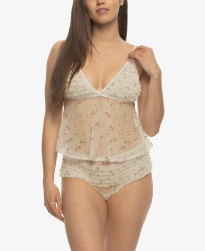 Jezebel Women's Veil Luxe Ruffle Cami And Panty Set 999548p In Gray