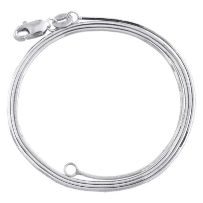 Pre-owned Jfl Diamonds & Timepieces 10k White Gold 0.65mm Solid Diamond Cut Round Snake Chain Necklace 16" - 24"