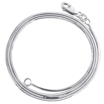 Pre-owned Jfl Diamonds & Timepieces 10k White Gold 0.85mm Solid Diamond Cut Round Snake Chain Necklace 16" - 24"