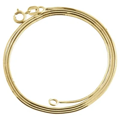 Pre-owned Jfl Diamonds & Timepieces 10k Yellow Gold 0.65mm Solid Diamond Cut Round Snake Chain Necklace 16" - 24"