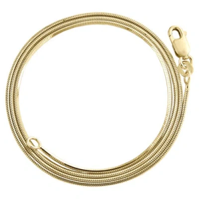Pre-owned Jfl Diamonds & Timepieces 10k Yellow Gold 0.85mm Solid Diamond Cut Round Snake Chain Necklace 16" - 24"