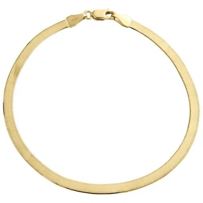 Pre-owned Jfl Diamonds & Timepieces 10k Yellow Gold 2.90mm Mens Solid Herringbone High Polished Bracelet 7-8 Inches