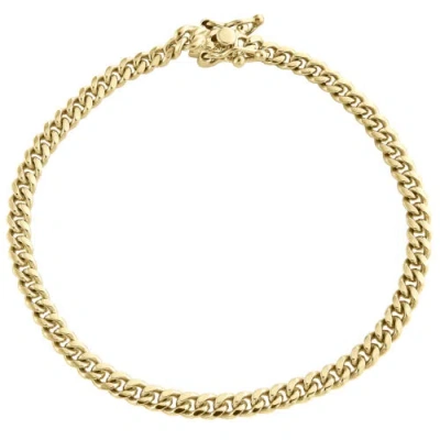 Pre-owned Jfl Diamonds & Timepieces 10k Yellow Gold 4.25mm Super Solid Miami Cuban Link Bracelet Box Clasp 7-9 Inch