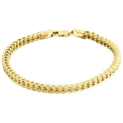 Pre-owned Jfl Diamonds & Timepieces 10k Yellow Gold 4.50mm Hollow Franco 3d Box Link Bracelet Lobster Clasp 9.50"