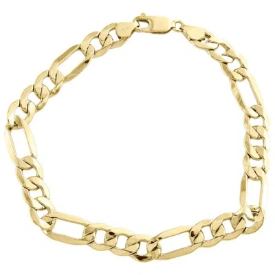 Pre-owned Jfl Diamonds & Timepieces 10k Yellow Gold 8mm Plain Hollow Fiagro Link Bracelet Lobster Clasp 8-9 Inches
