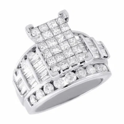 Pre-owned Jfl Diamonds & Timepieces Diamond Engagement Wedding Ring Ladies 14k White & Yellow Gold Round Cut 3 Tcw