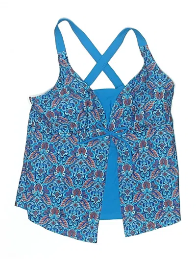 Pre-owned Jg Hook Swimsuit Top Blue Paisley Pattern Swimwear