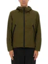 Jg1 Textured Nylon Hooded Jacket In Green