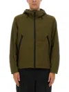 Jg1 Textured Nylon Hooded Jacket In Military Green