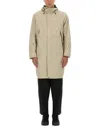Jg1 Elongated Nylon Parka With Hood In Neutrals