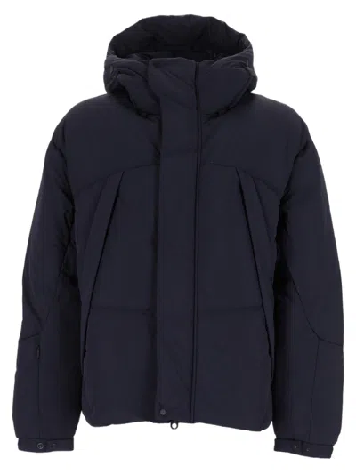 Jg1 High-collar Padded Sports Jacket In Blue