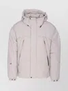 Jg1 Hooded Down Jacket And Pockets In Neutral