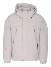 Jg1 Hooded Down Jacket And Pockets In Neutral