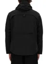 Jg1 Textured Nylon Hooded Jacket In Black
