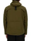 Jg1 Textured Nylon Hooded Jacket In Green