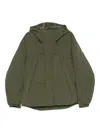 Jg1 Yves Salomon Green Hooded Down Jacket In Green
