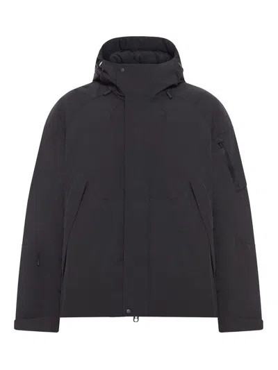 Jg1 Hybrid Down Jacket With Hood In Black