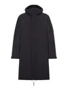 Jg1 Long Hooded Jacket Adjustable Hem In Black