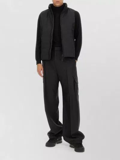Jg1 Hybro Seventy Quilted High Collar Vest In Black