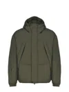 Jg1 Yves Salomon Green Hooded Down Jacket In Green