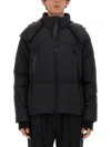 Jg1 Oversized Jacket With High Collar In Black