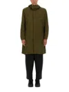 Jg1 Long Green Nylon Parka With Design