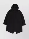 Jg1 Long Hooded Jacket Adjustable Hem In Black