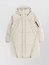 Jg1 Long Quilted Jacket With Hood And Pockets In White
