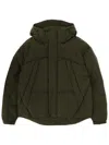 Jg1 Quilted Hooded Jacket Elastic Cuffs In Green