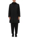 Jg1 Long Hooded Jacket Adjustable Hem In Black