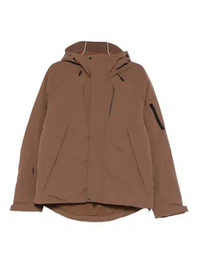 Jg1 Padded Hooded Jacket In Brown