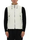 Jg1 Quilted High-collar Padded Vest With Zippered Pockets