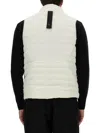 Jg1 Quilted High-collar Padded Vest With Zippered Pockets In White