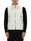 Jg1 Quilted High-collar Padded Vest With Zippered Pockets In Black