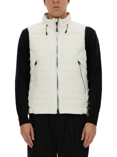 Jg1 Quilted High-collar Padded Vest With Zippered Pockets In Black