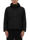 Jg1 Textured Nylon Hooded Jacket In Black