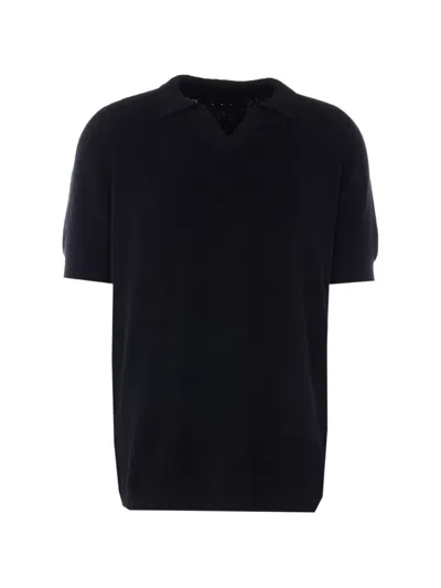 Jg1 V-neck Short-sleeved Sweater In Black