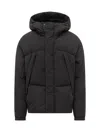Jg1 Yves Salomon Black Hooded Down Jacket In Black