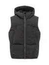 Jg1 Yves Salomon Black Padded Hooded Vest In Black