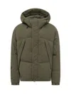 Jg1 Yves Salomon Green Hooded Down Jacket In Green