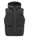 Jg1 Yves Salomon Black Padded Hooded Vest In Black