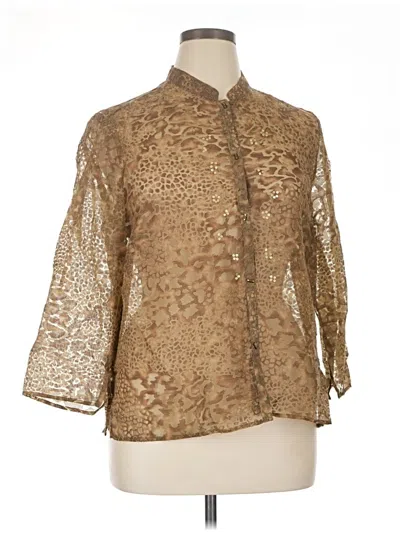 Pre-owned Jh Collectibles 3/4 Sleeve Blouse In Gold