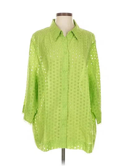 Pre-owned Jh Collectibles 3/4 Sleeve Blouse In Green