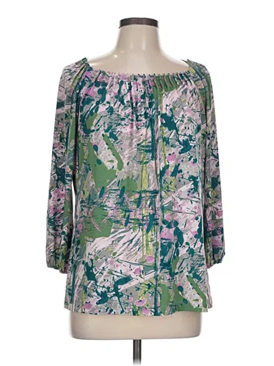 Pre-owned Jh Collectibles 3/4 Sleeve Blouse In Green